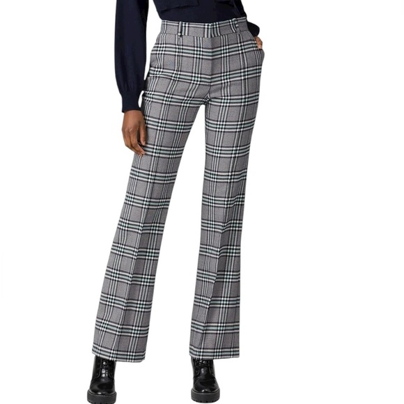 See By Chloe Pants - See by Chloé Multi Blue Plaid Wide Leg Trouser Pants